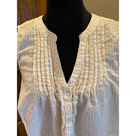 New Direction Blouse Plus Size XL Curvy Woman’s Top Striped Sleeveless Summer - Picture 3 of 10